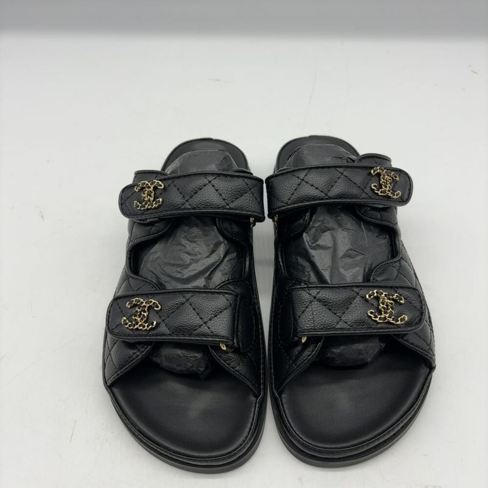 CHANEL​​​​​​ Velcro Platform Slide Sandals